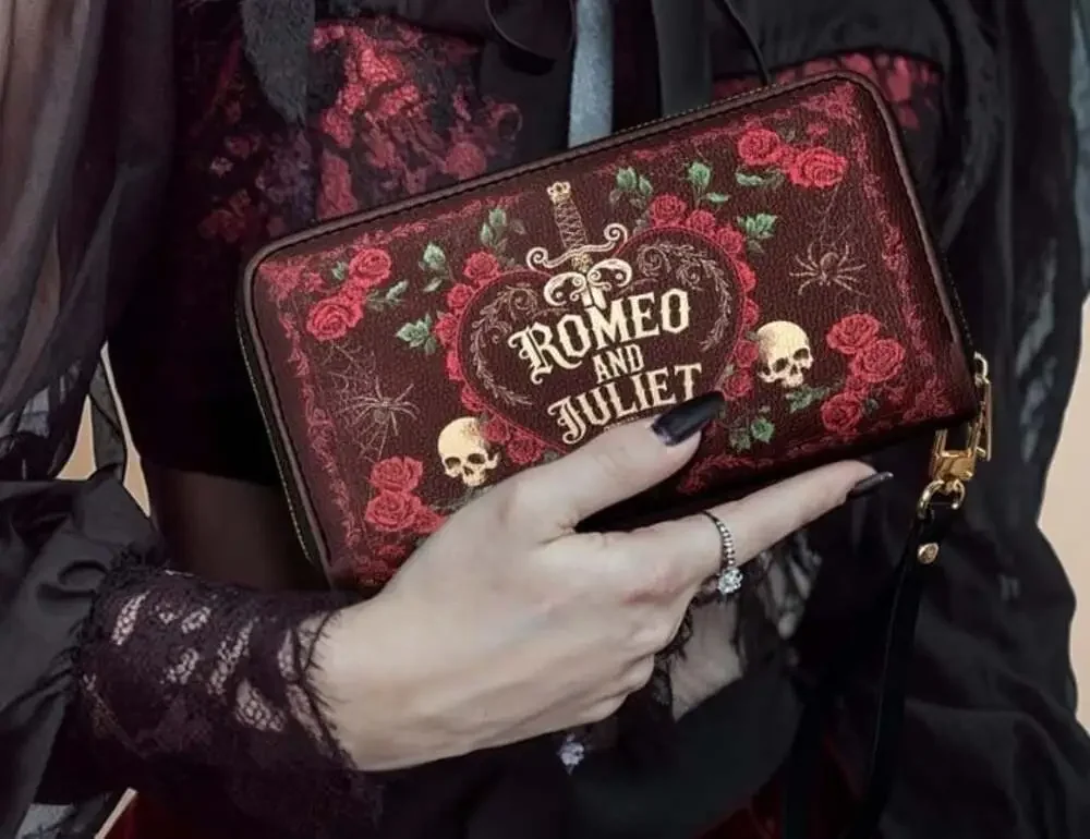 Romeo And Juliet Poison RoseWallet Goth Halloween New NWT Grunge Tragic Love